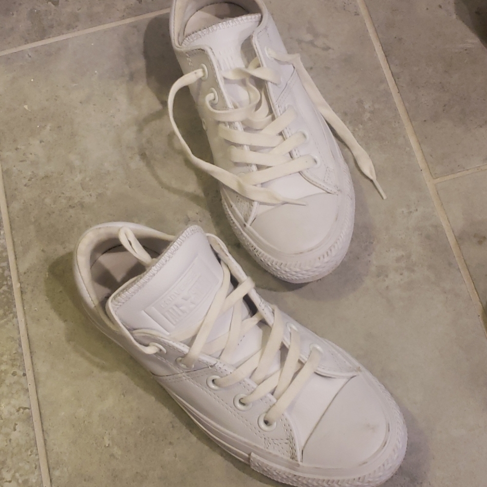 Converse, white leather